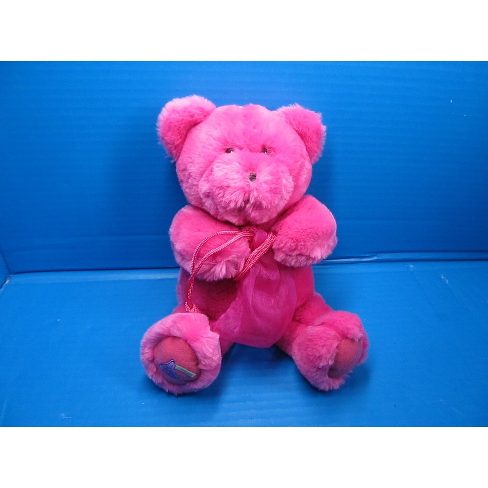 Hershey's Kisses Plush Hot Pink Teddy Bear Holding Organza Bag 12" 2003